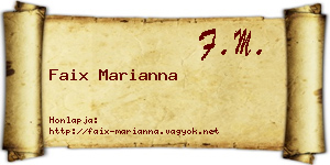 Faix Marianna névjegykártya