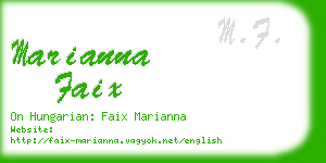 marianna faix business card